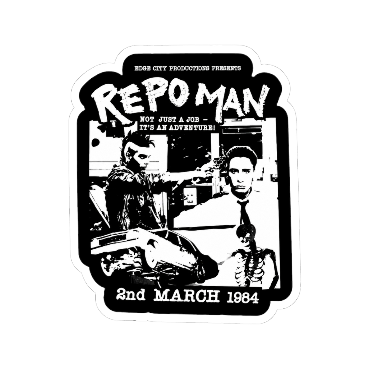 Repo Man - Not Just a Job, It’s an Adventure! | Cult Punk Cinema Classic Sticker | R.E.P.O - Official stickers merchandise