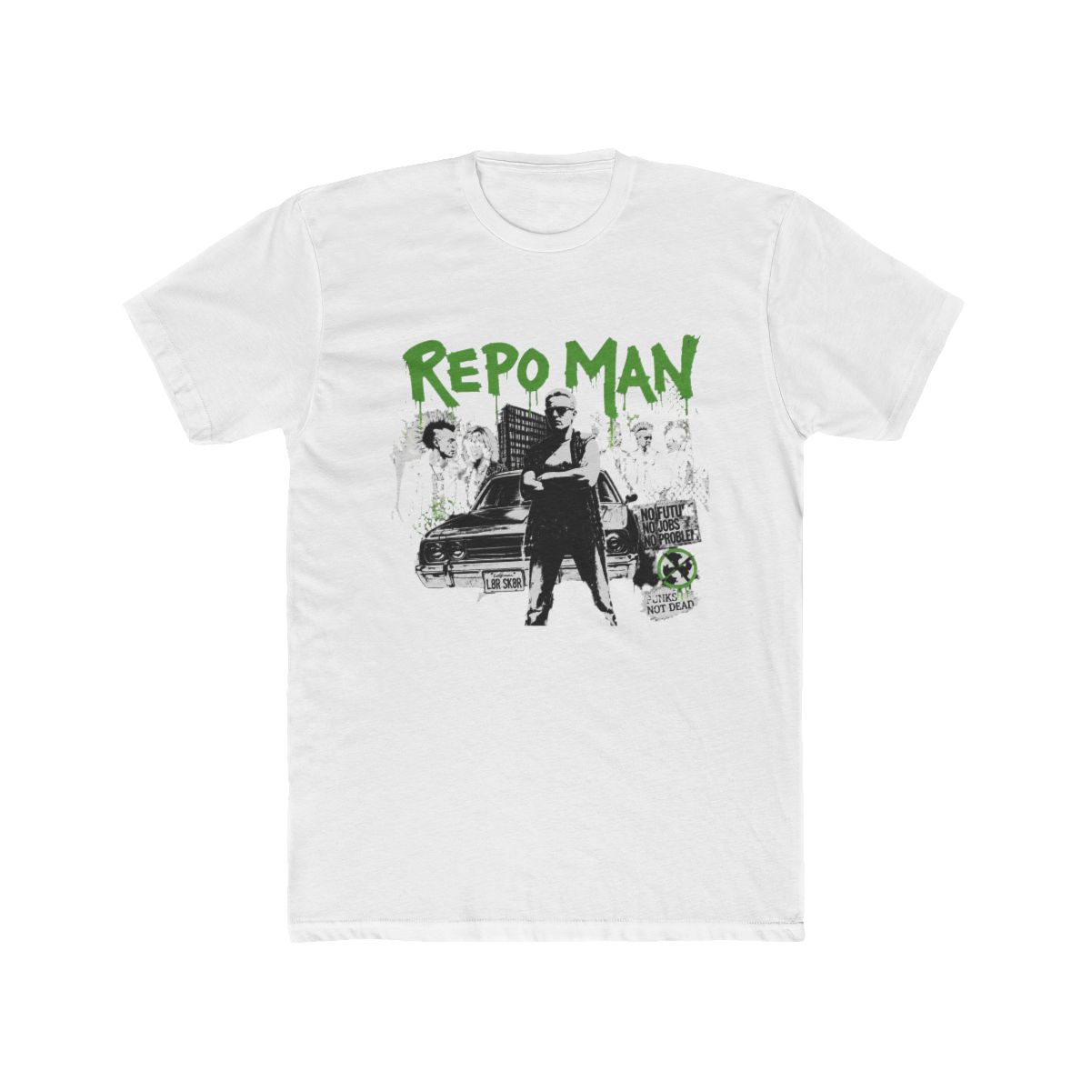 Repo Man 1984 Cult Punk Movie T Shirt, 80s Punk Movie shirt, Suburbia, SLC Punk, Sid & Nancy, Fabulous Stains, Breaking Glass, Circle Jerks | R.E.P.O - Official t-shirts merchandise