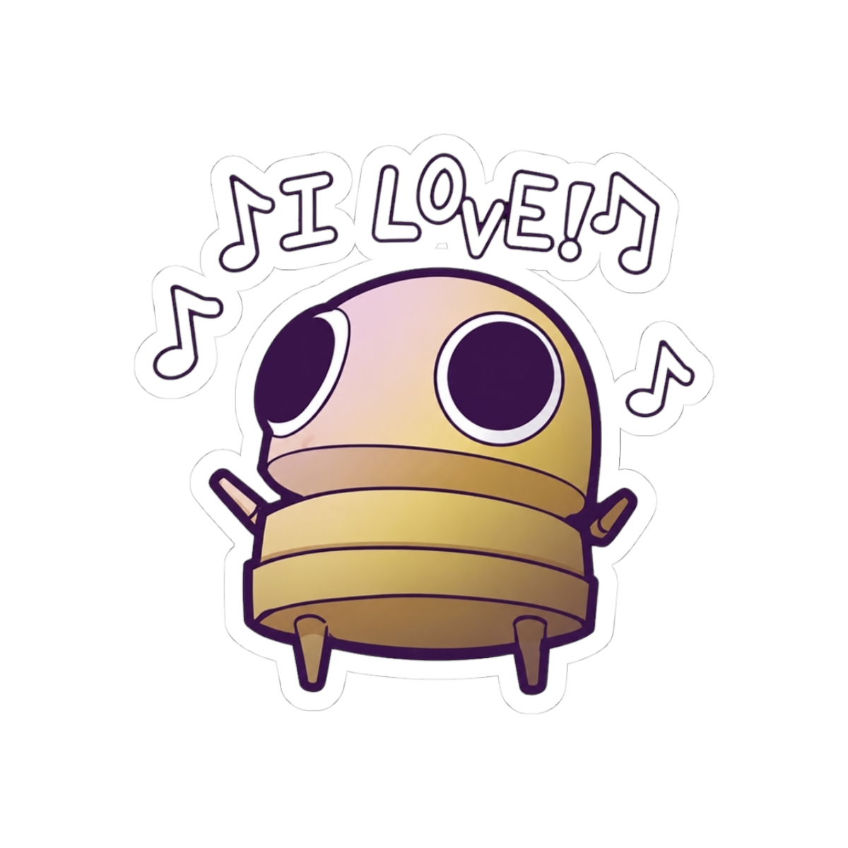 R.E.P.O. I Love Musical Robot Decorative Die-Cut Sticker, Purple and Gold - Official stickers merchandise